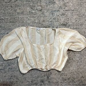 WeWoreWhat Linen Blend Crop